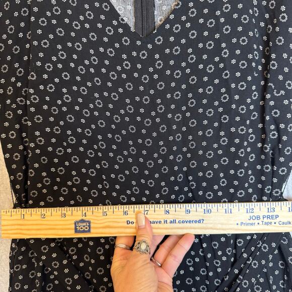 Chaps Jumpsuit Women’s Size 4 Viscose Navy Blue Lightweight Wide Leg Boho Casual - Picture 6 of 14